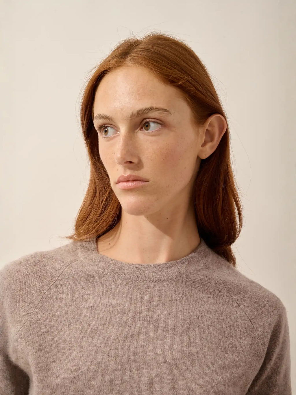 JANE pullover rundhalsausschnitt caribou meliert