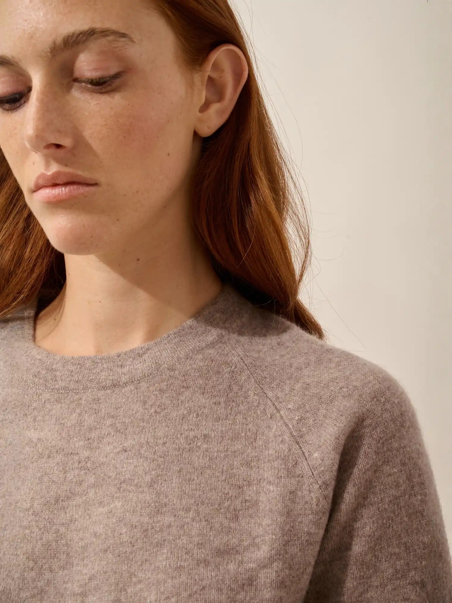 JANE pullover rundhalsausschnitt caribou meliert