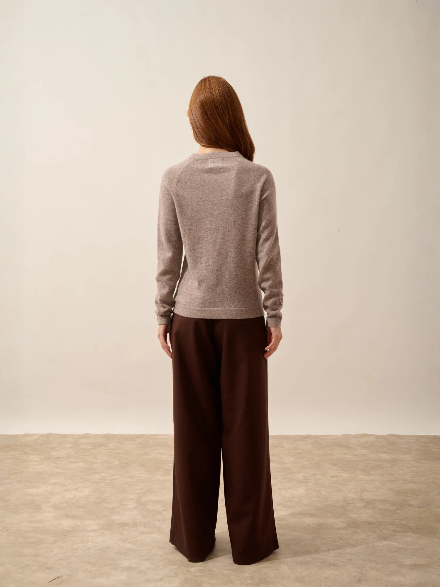 JANE pullover rundhalsausschnitt caribou meliert