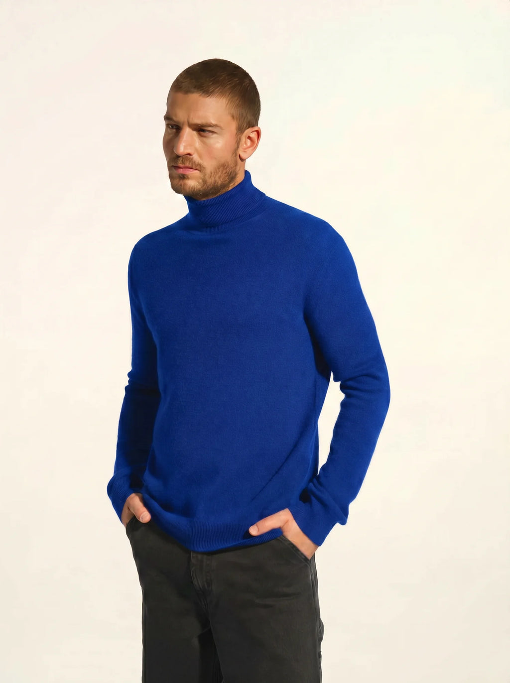 CONNOR pullover rollkragen blau persan