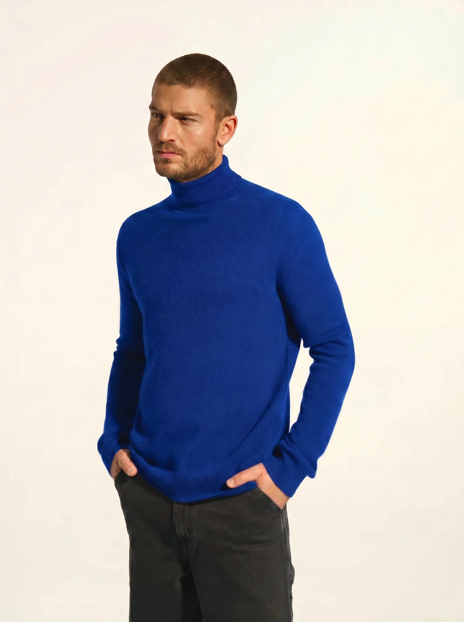 CONNOR pullover rollkragen blau persan
