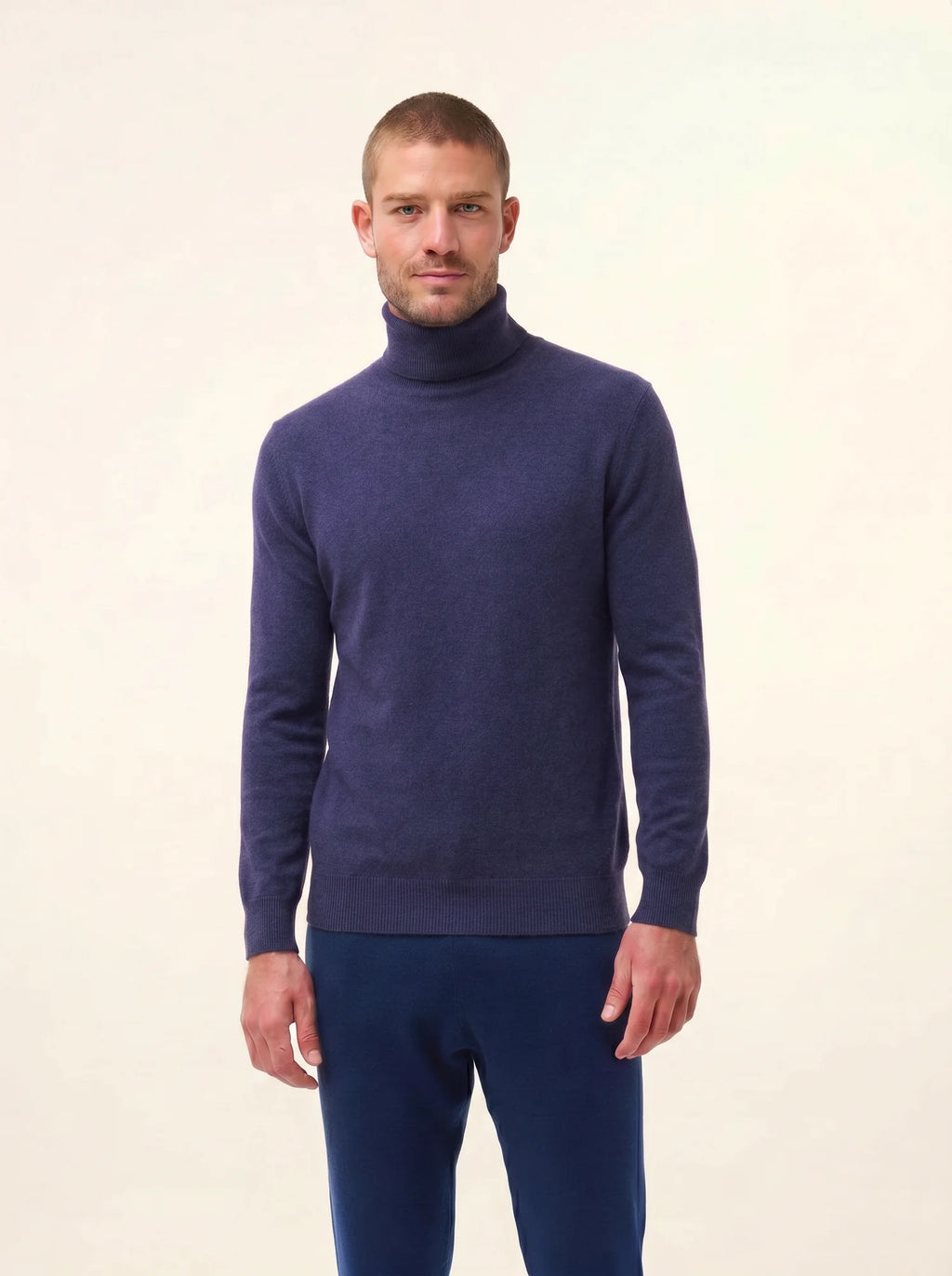 CONNOR pullover rollkragen violett grau meliert