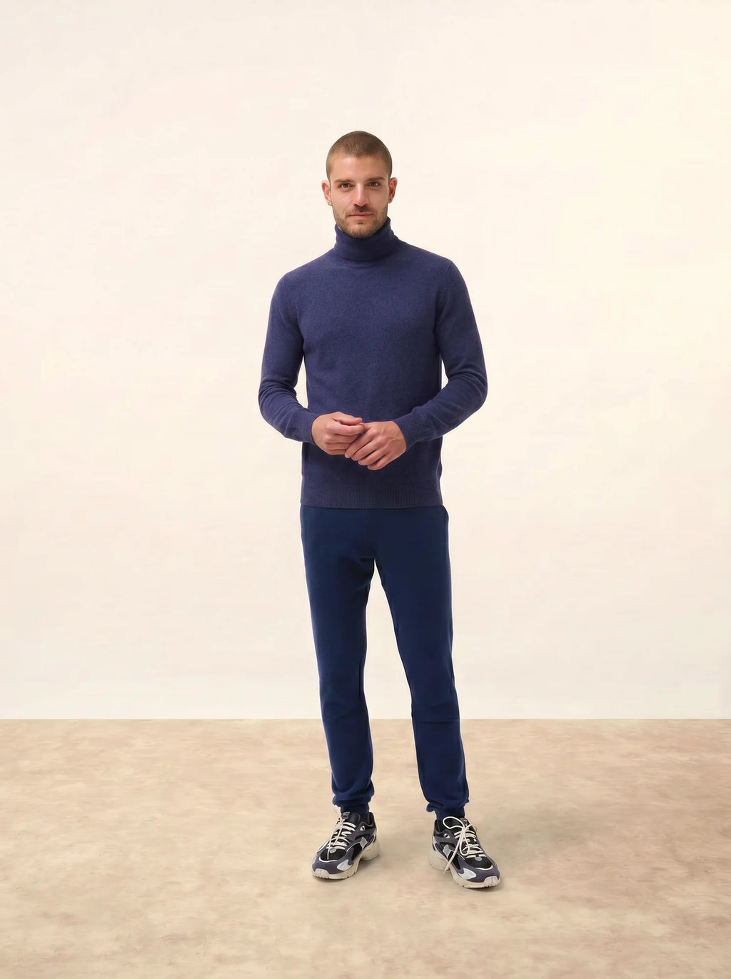 CONNOR pullover rollkragen violett grau meliert