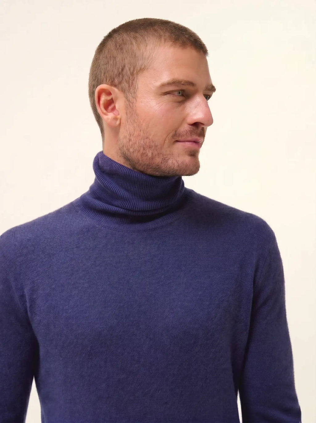 CONNOR pullover rollkragen violett grau meliert