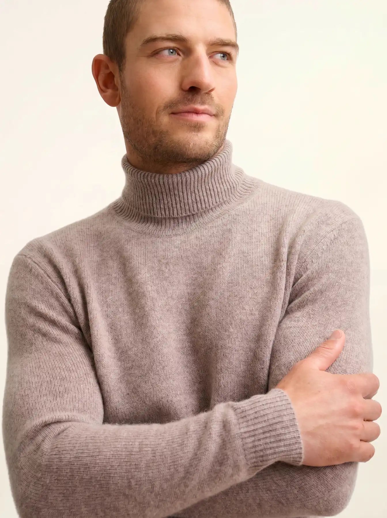 SACHA pullover rollkragen 4-fädig caribou meliert
