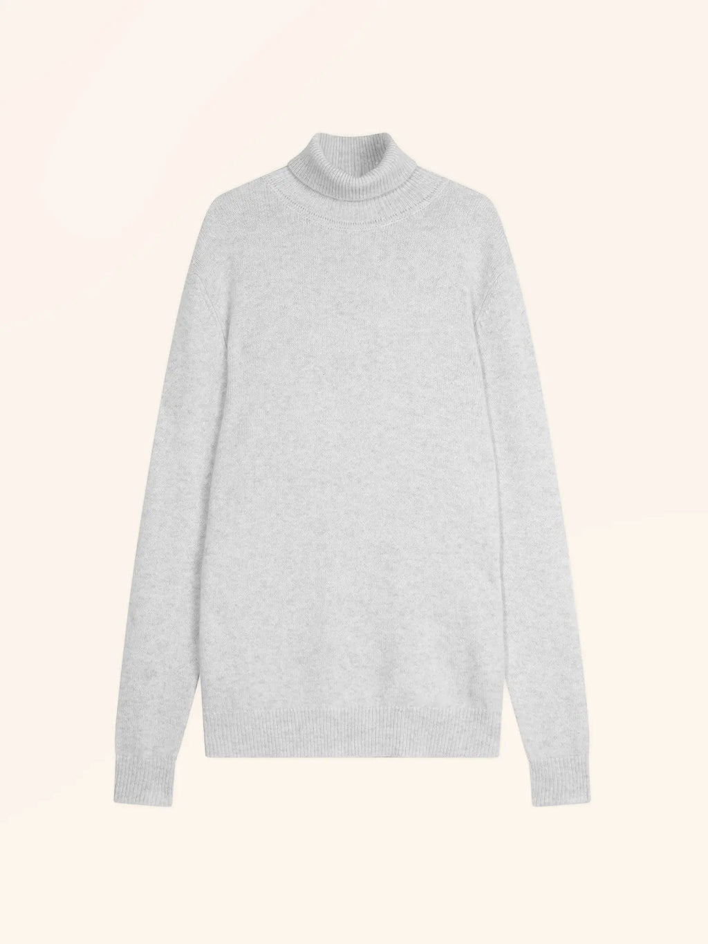 SACHA pull col roulé 4 fils gris perle chiné