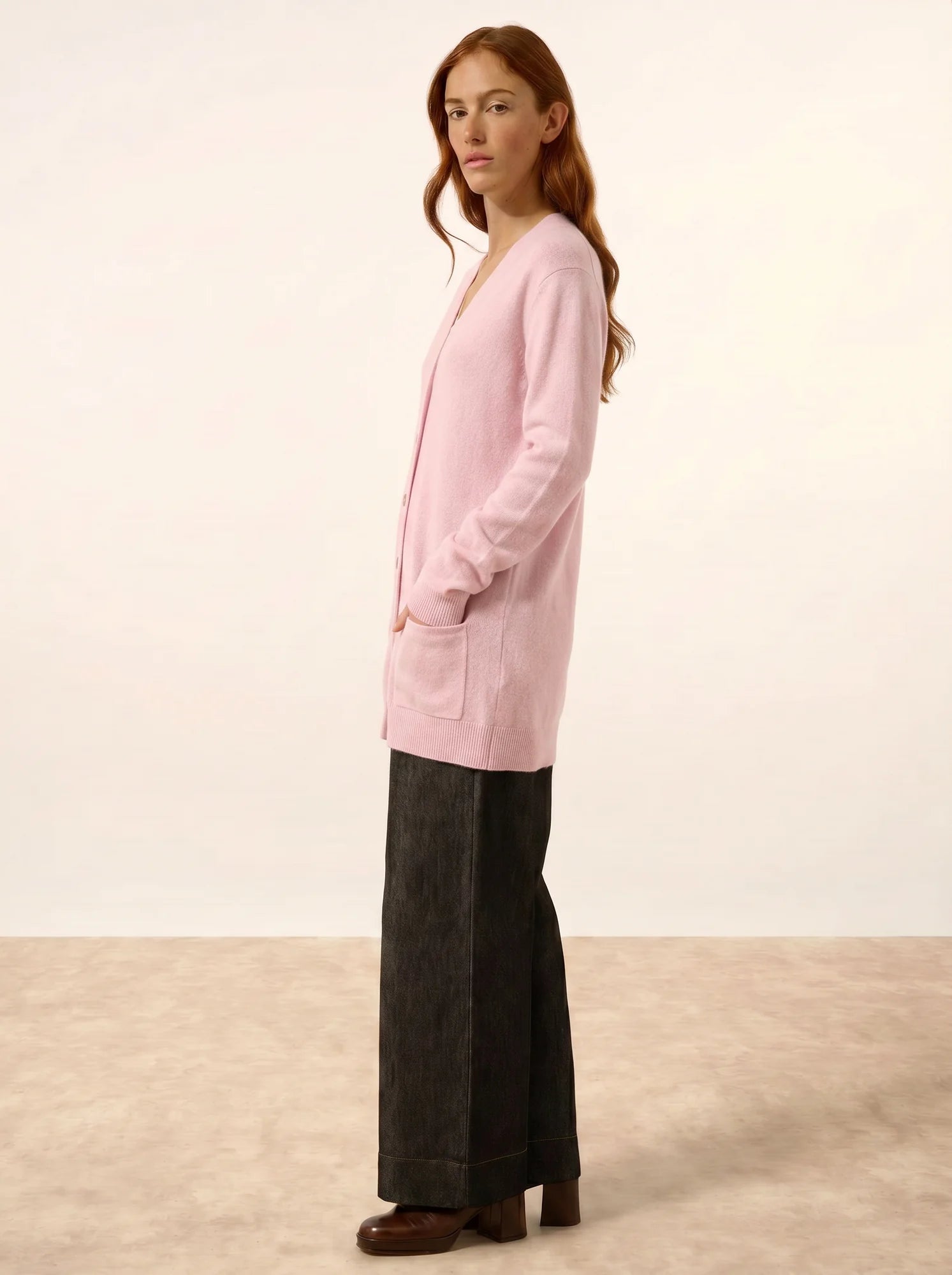TOMMIE strickjacke v-ausschnitt rosa bébé