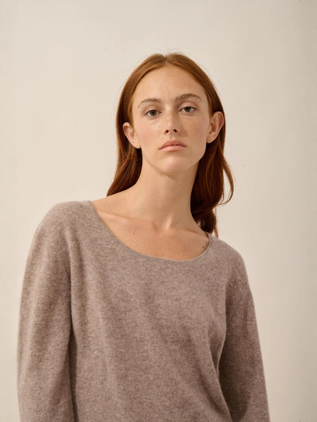 FIONA pullover rundhalsausschnitt caribou meliert
