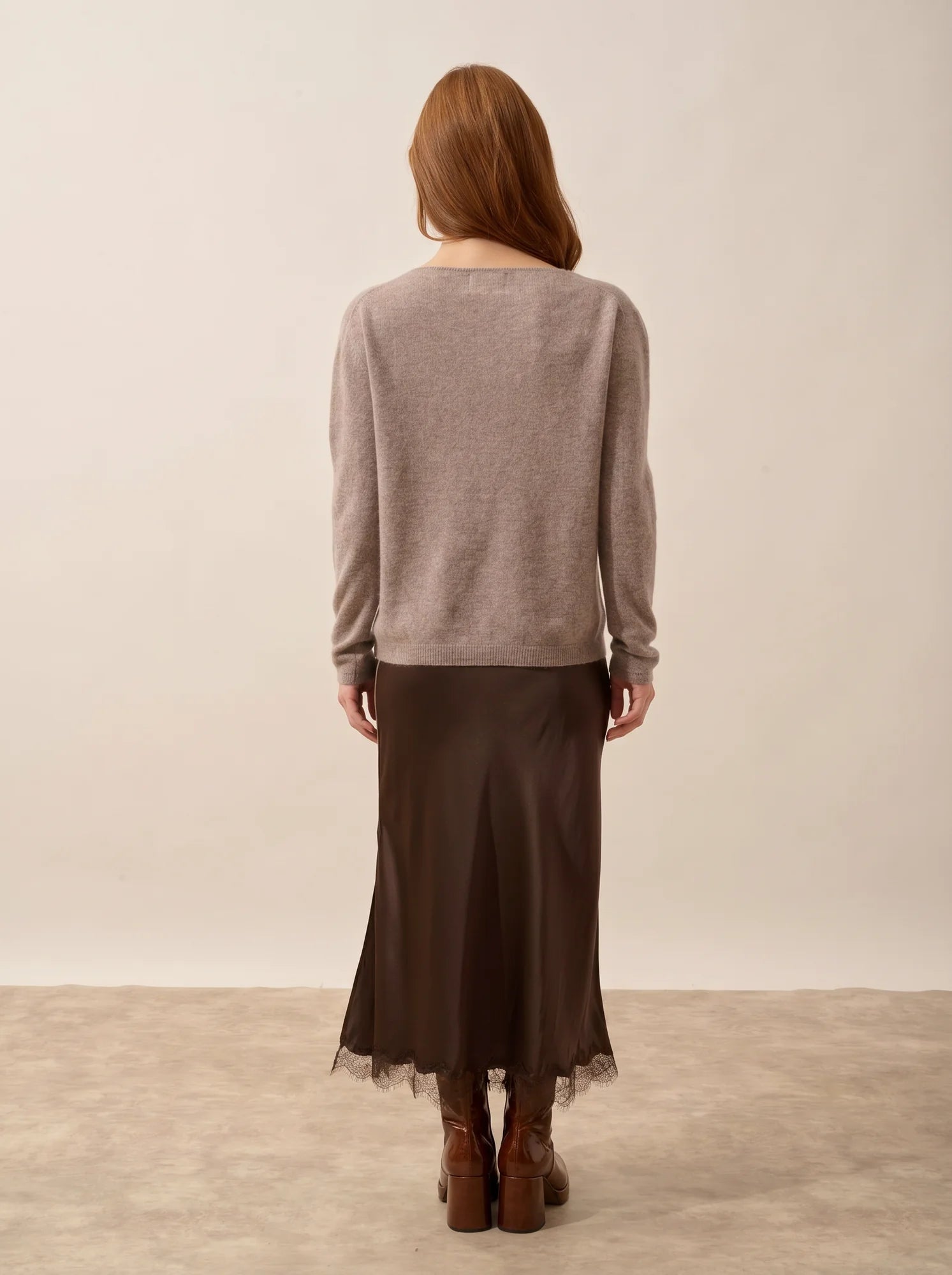 FIONA pullover rundhalsausschnitt caribou meliert