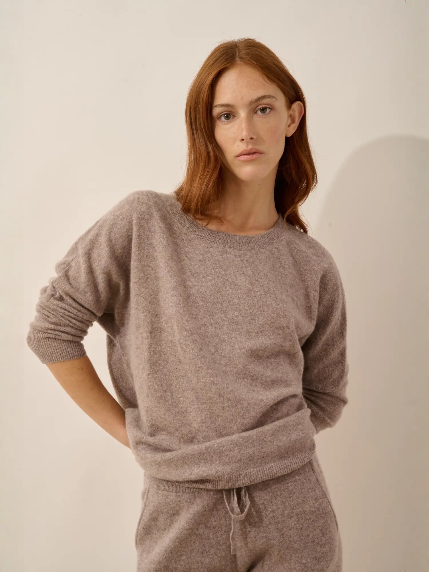 REBECCA pullover chauve souris caribou meliert