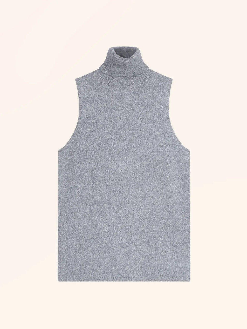 VIOLET pullover rollkragen ärmellos blau elfenbein