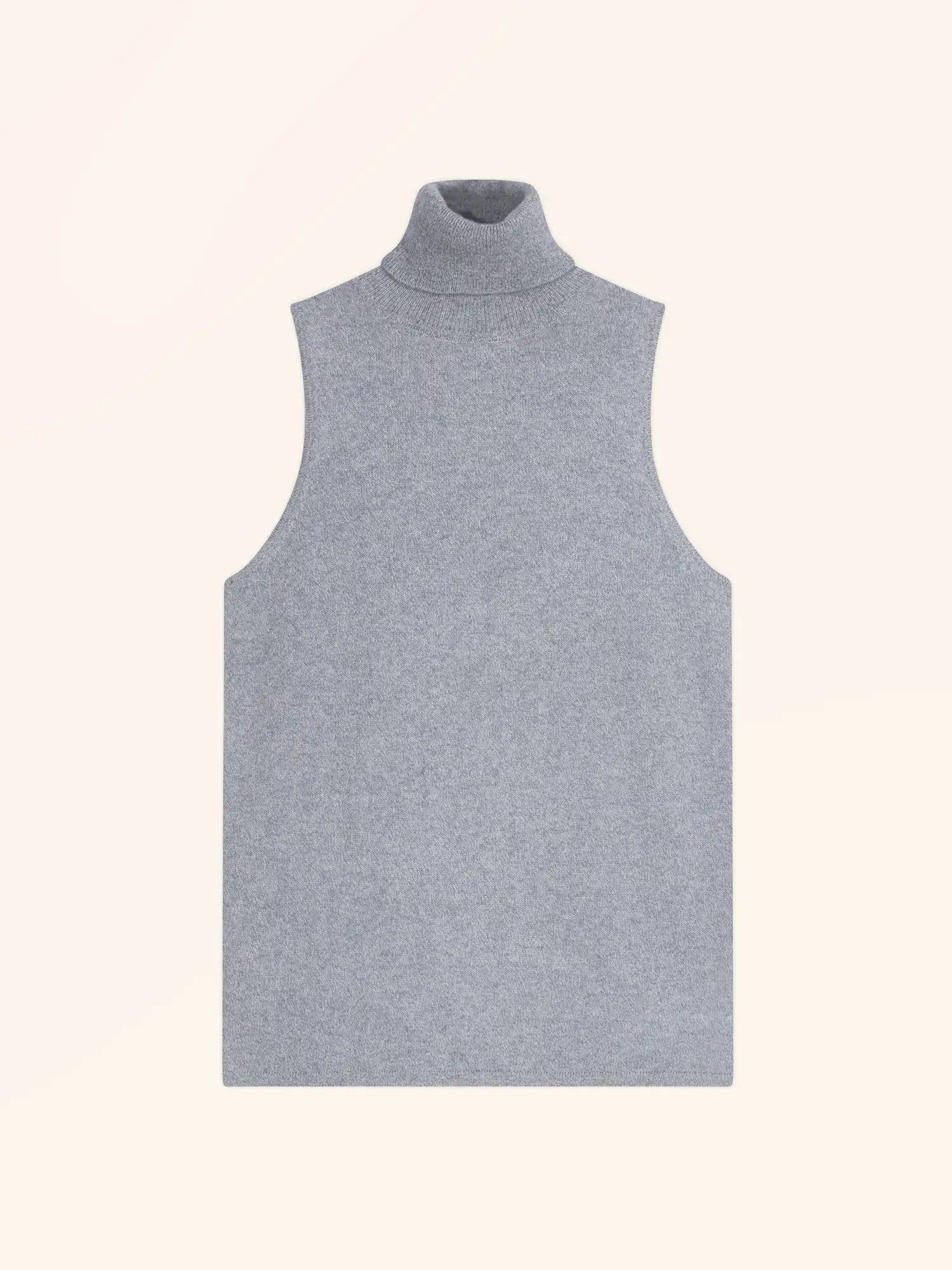 VIOLET pullover rollkragen ärmellos blau elfenbein