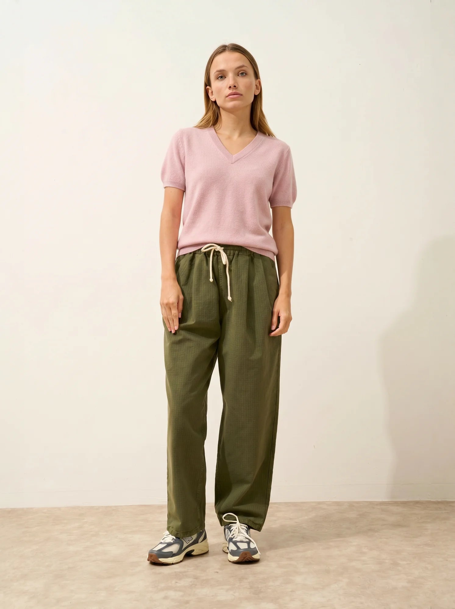 GLAMIS t-shirt v-ausschnitt rosa bébé