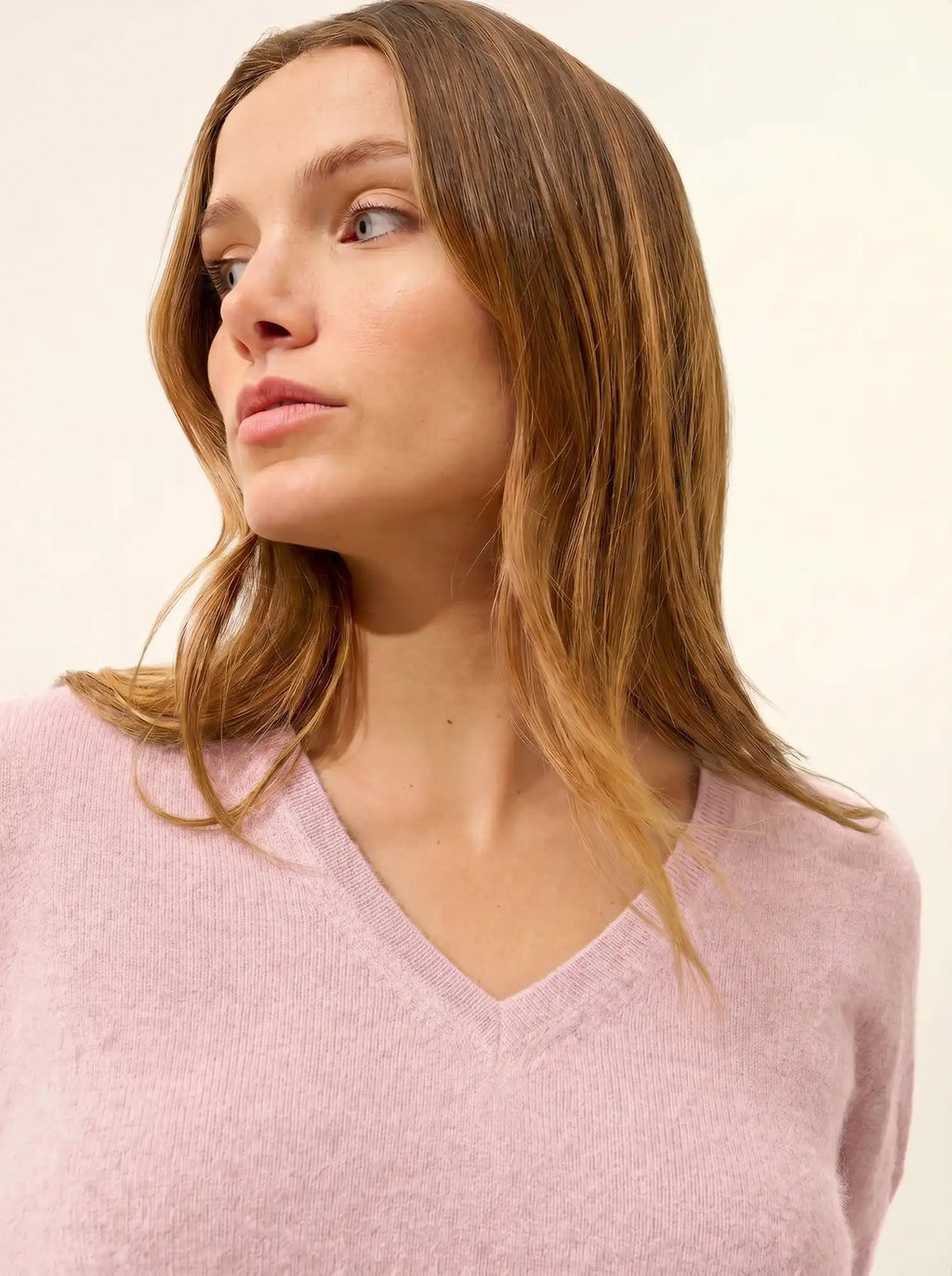 GLAMIS t-shirt v-ausschnitt rosa bébé