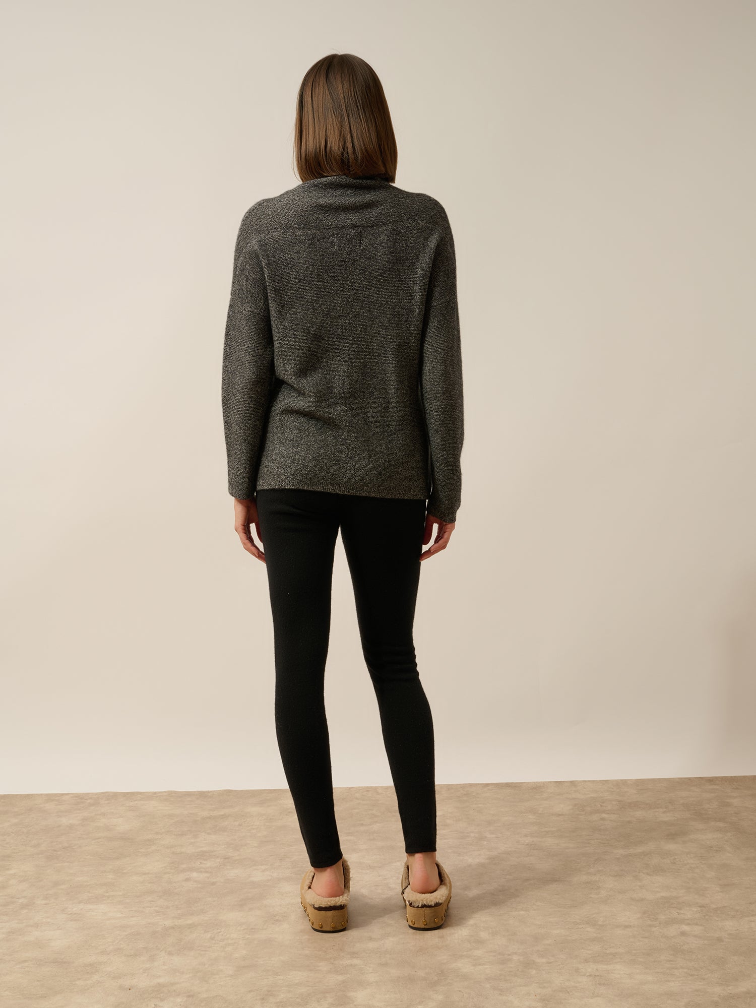 BLANTYRE pull col roulé noir/blanc