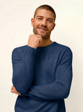 GABIN pullover rundhalsausschnitt 4-fädig blau perse