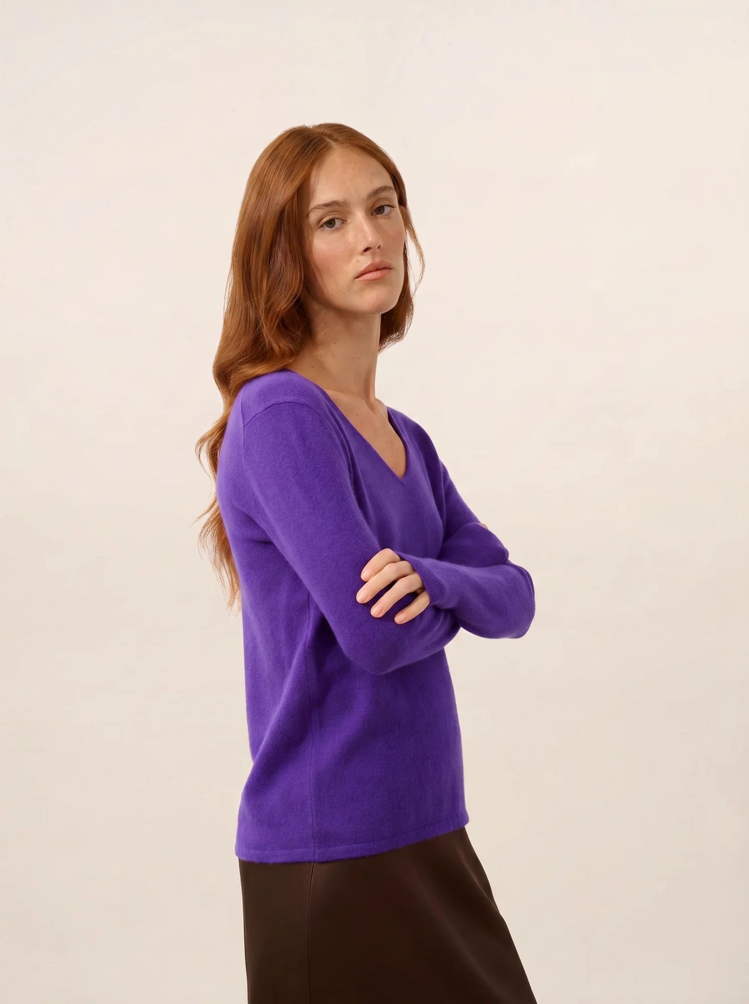 JOAN pullover v-ausschnitt gentiane