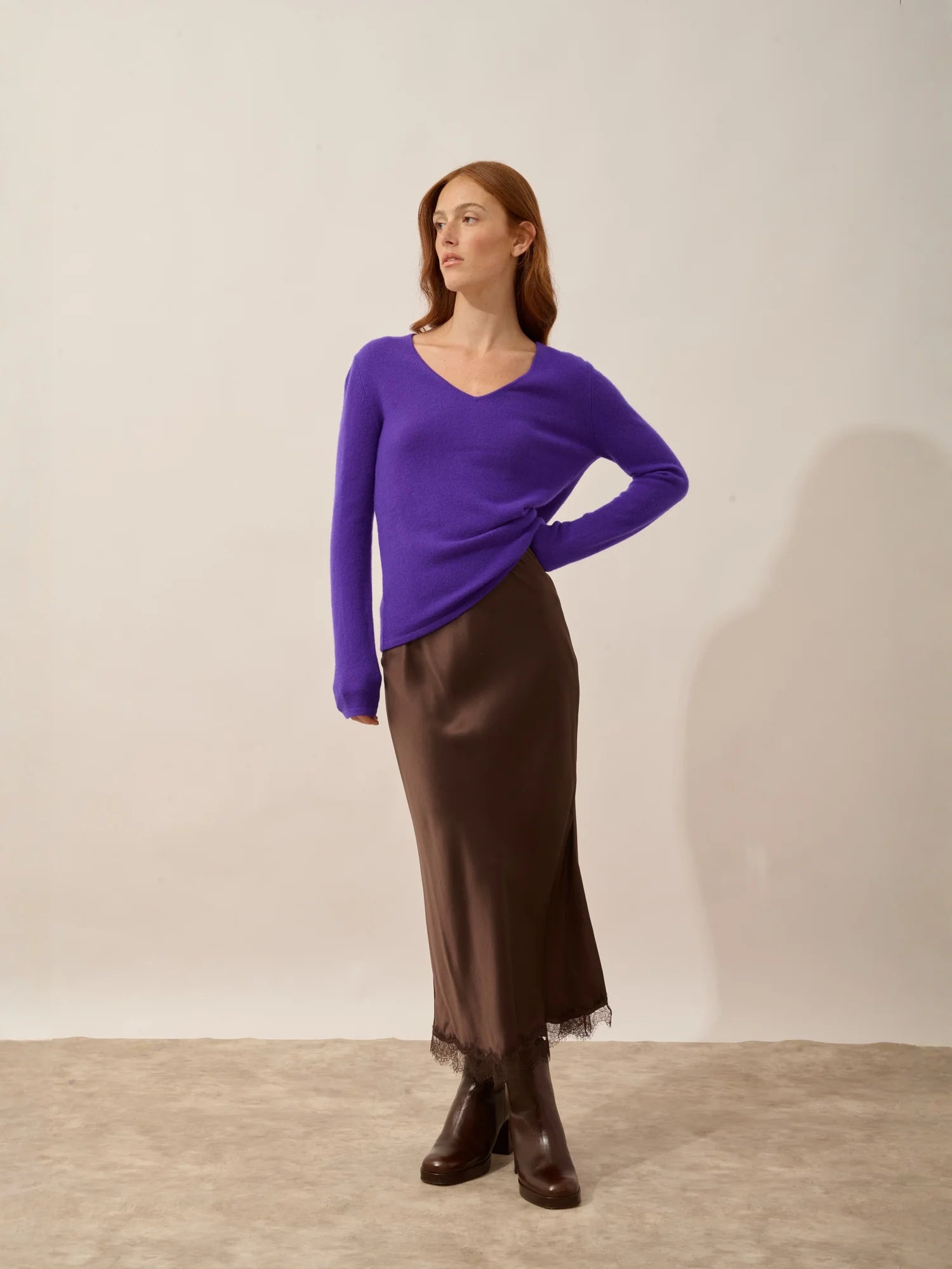 JOAN pullover v-ausschnitt gentiane