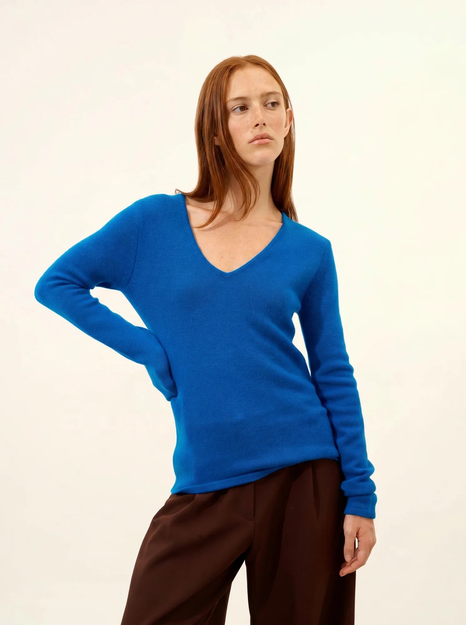 ABBY pullover v-ausschnitt 4-fädig calanque