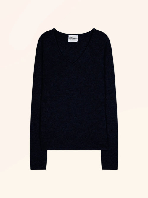 ABBY pullover v-ausschnitt 4-fädig caviar
