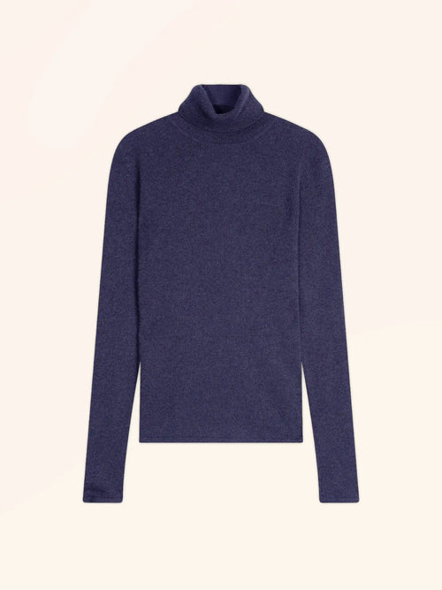 AVA pull col roulé violet gris chiné
