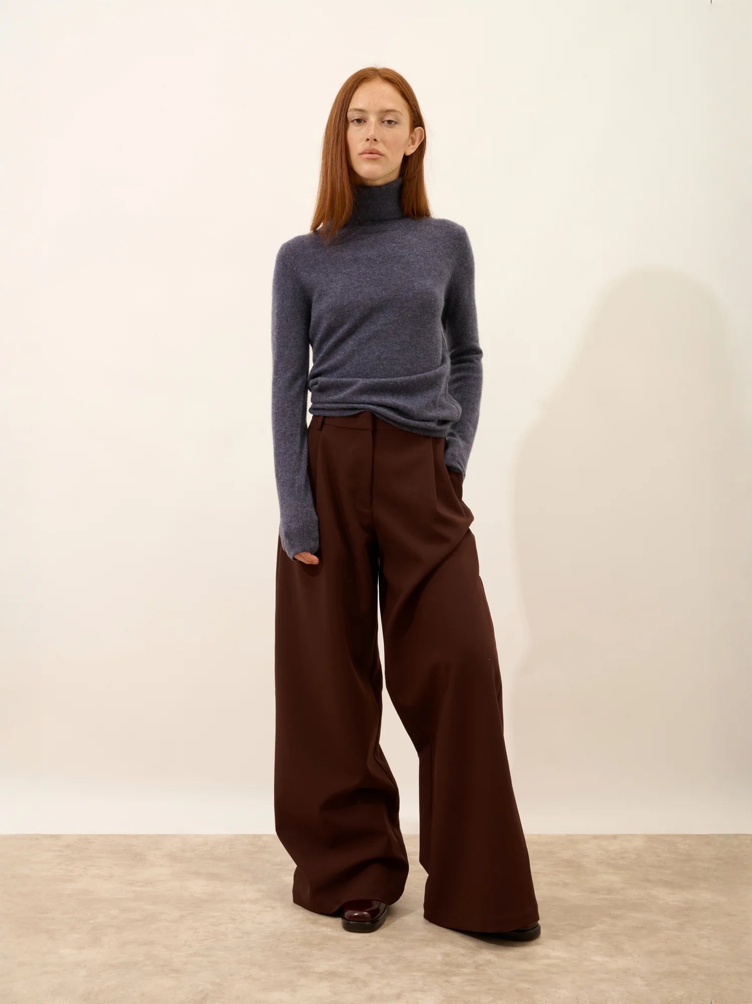 AVA pullover rollkragen violett grau meliert