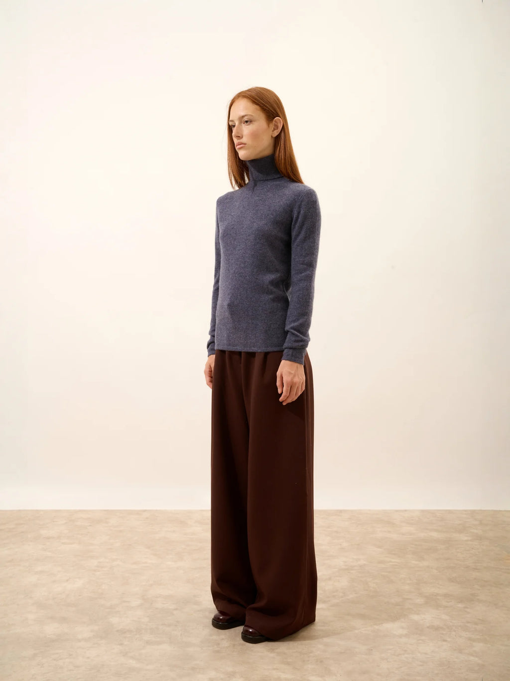 AVA pullover rollkragen violett grau meliert