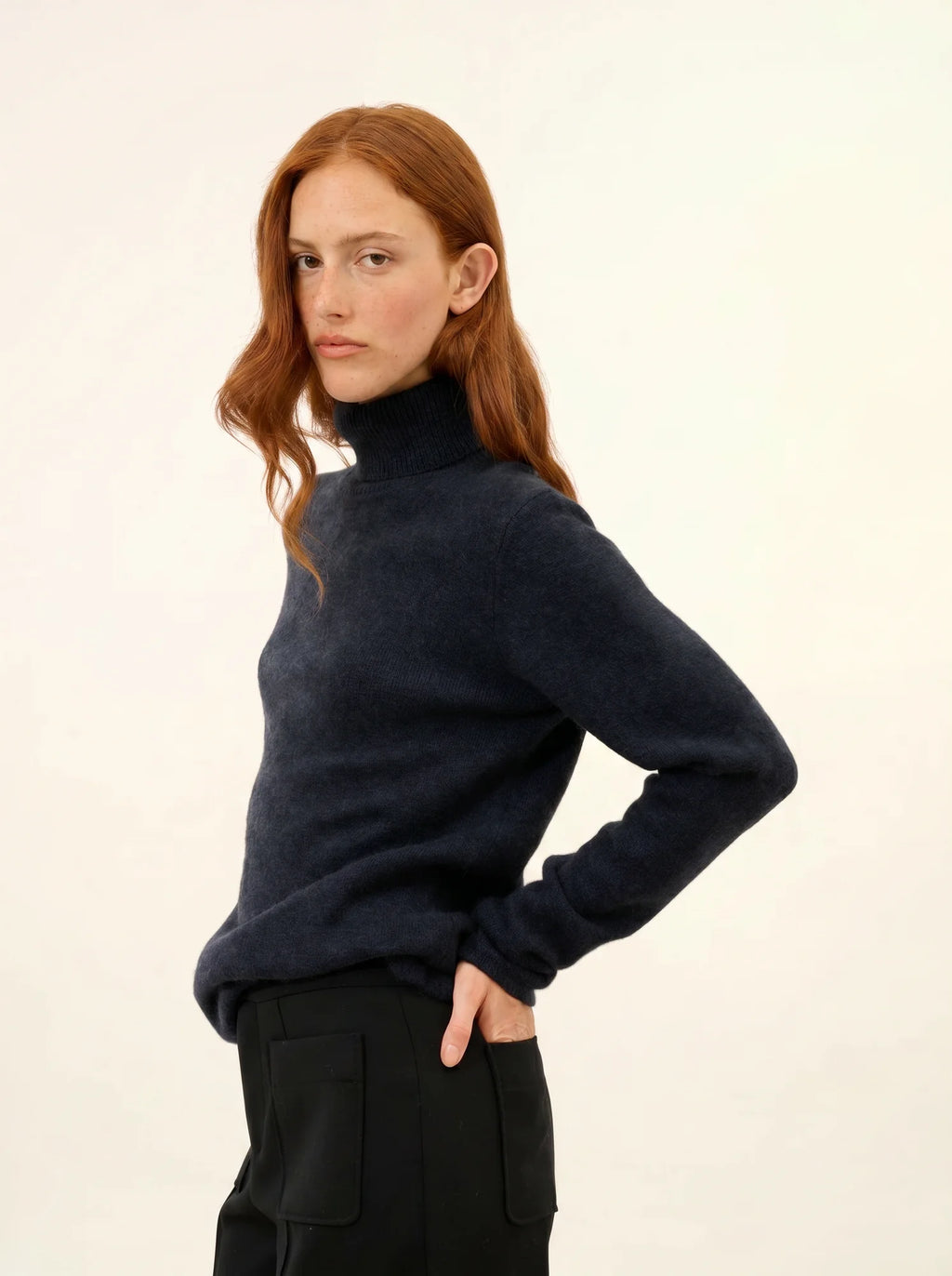 MATT pullover rollkragen 4-fädig caviar
