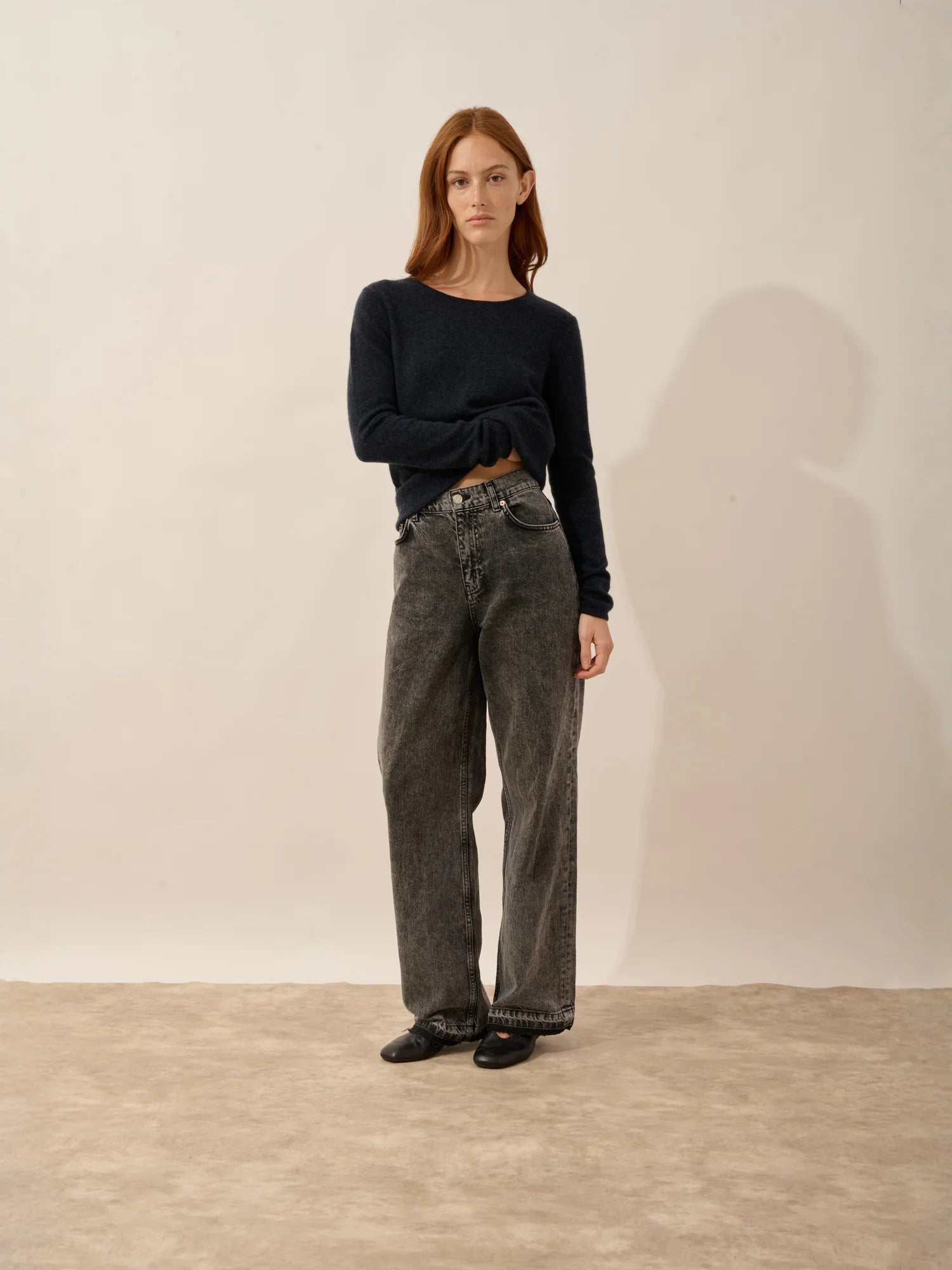 VIVIAN pullover rundhalsausschnitt caviar