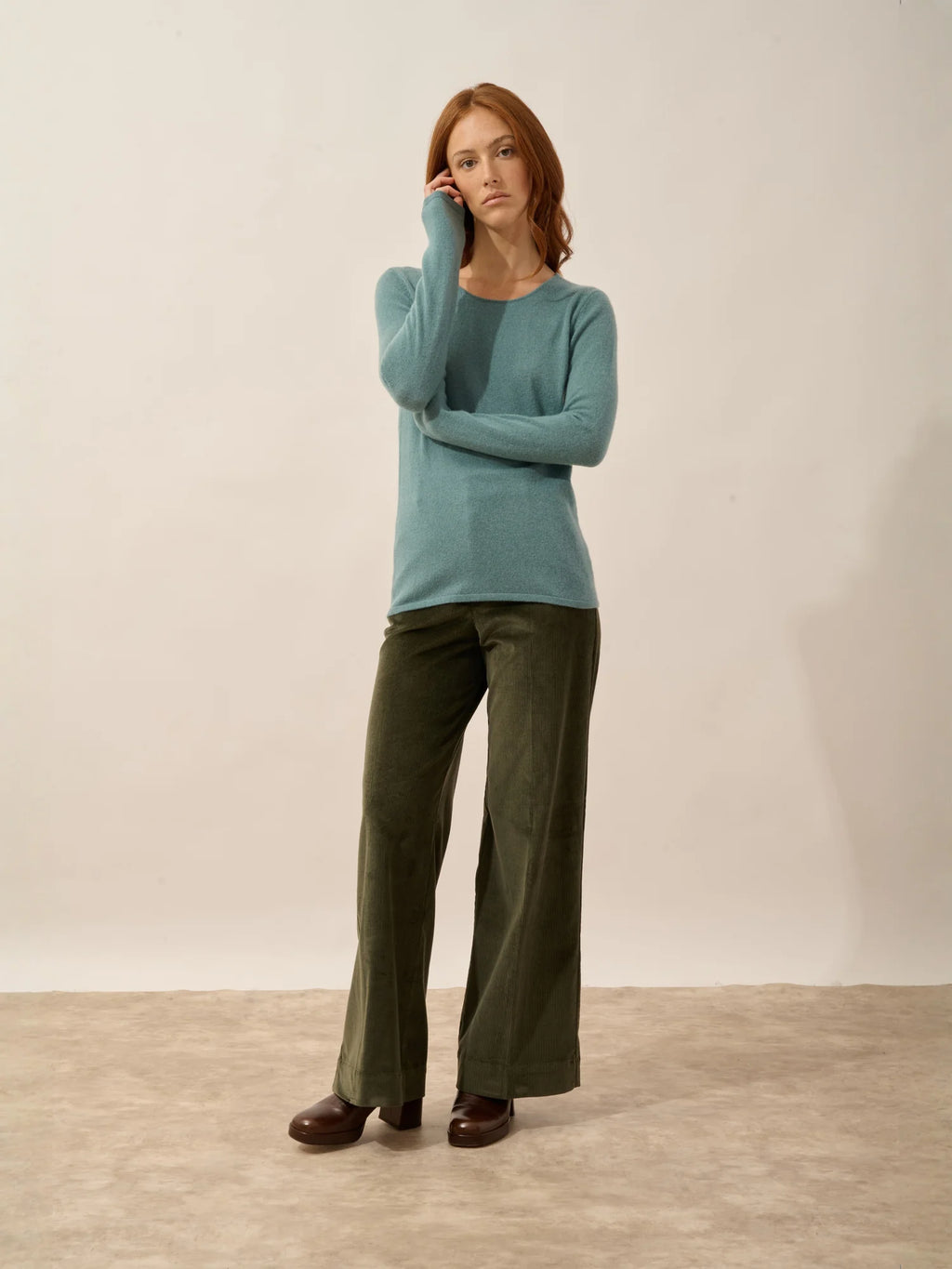 VIVIAN pullover rundhalsausschnitt eucalyptus
