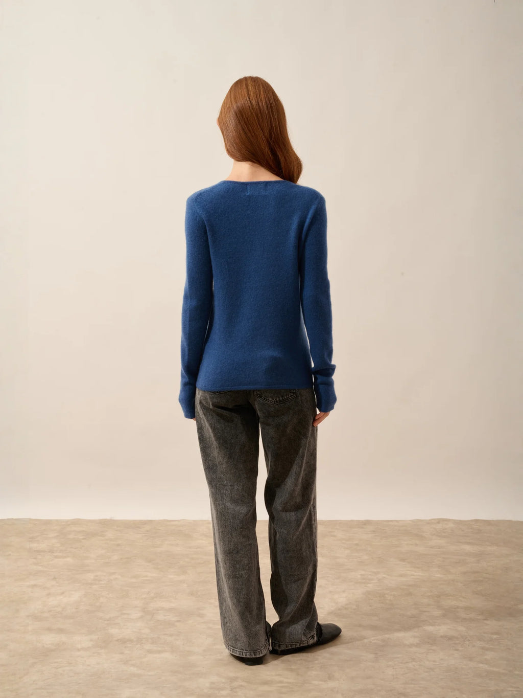 JOYCE pullover rundhalsausschnitt 4-fädig blau perse