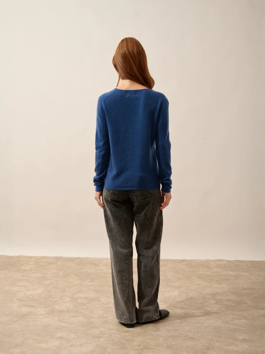 NORMA strickjacke v-ausschnitt blau perse