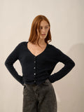 NORMA strickjacke v-ausschnitt caviar