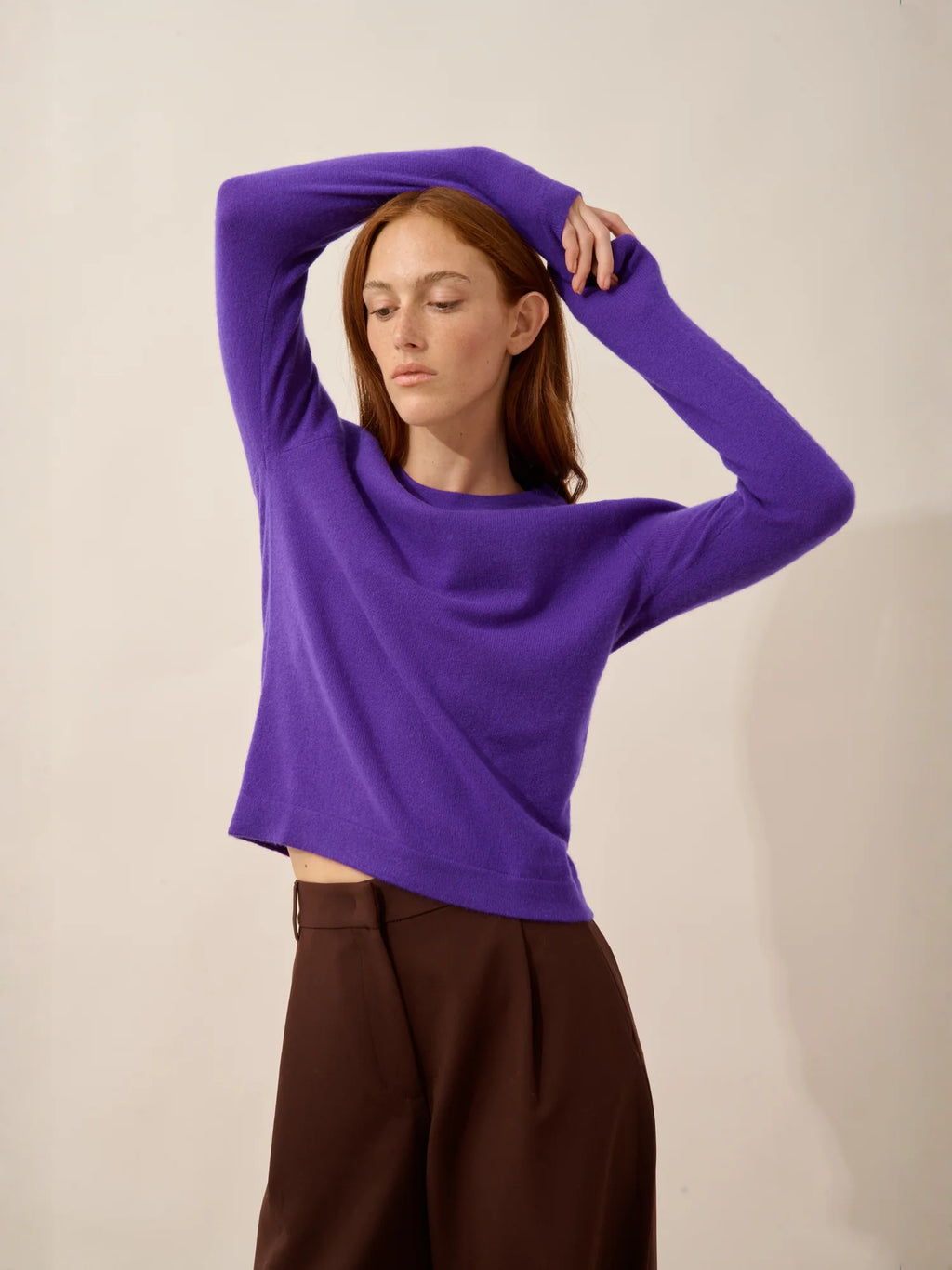 JANE pull col rond gentiane