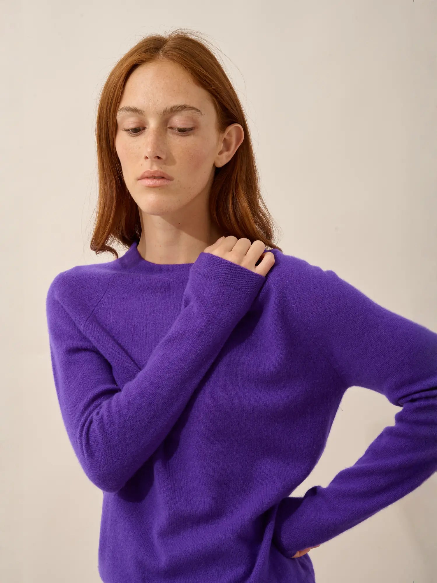JANE pull col rond gentiane