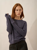JANE pullover rundhalsausschnitt violett grau meliert