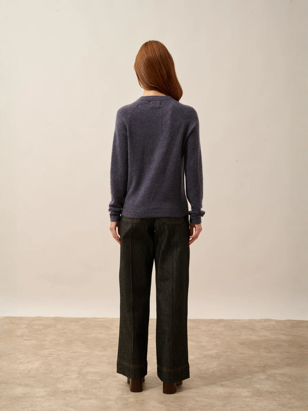 JANE pullover rundhalsausschnitt violett grau meliert