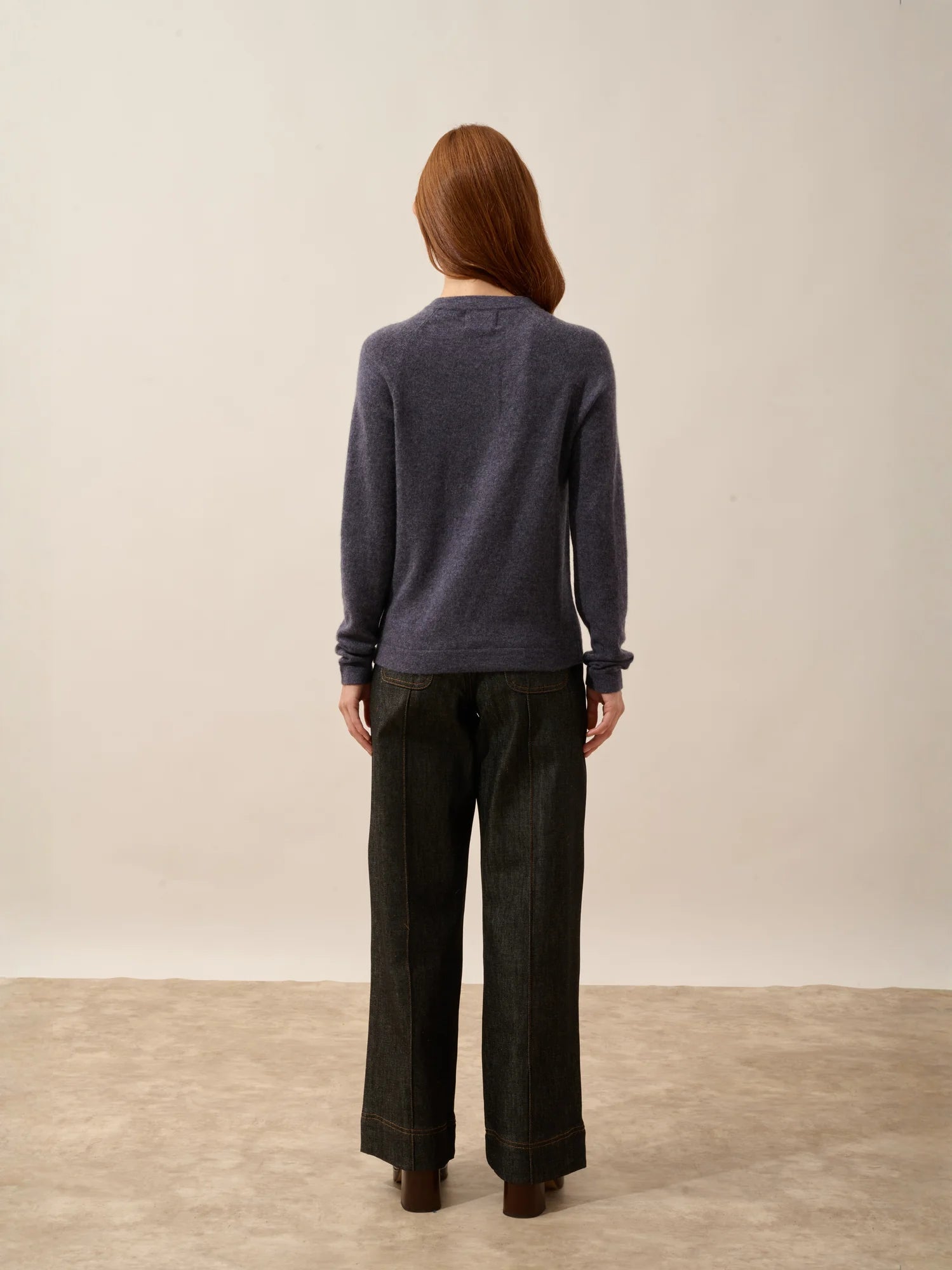 JANE pullover rundhalsausschnitt violett grau meliert