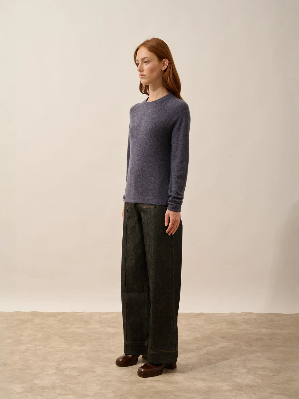 JANE pullover rundhalsausschnitt violett grau meliert