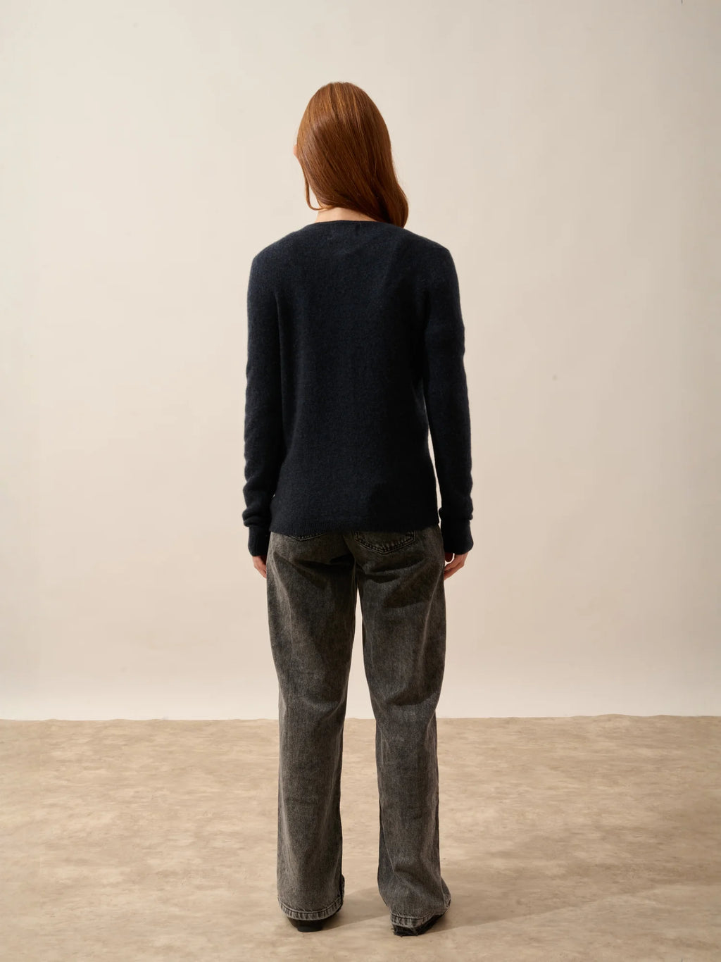 KATHARINE strickjacke rundhalsausschnitt caviar