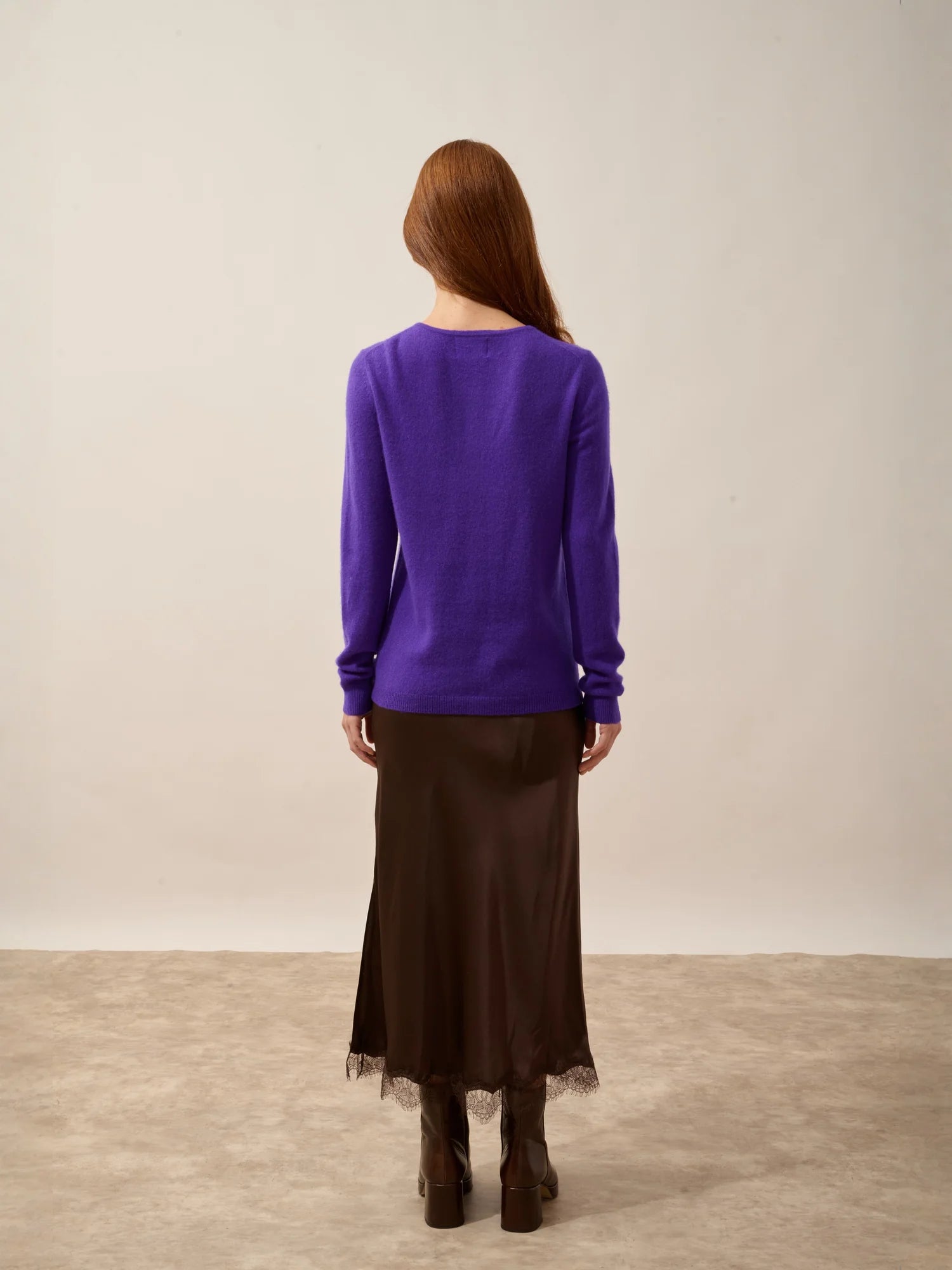 KATHARINE strickjacke rundhalsausschnitt gentiane