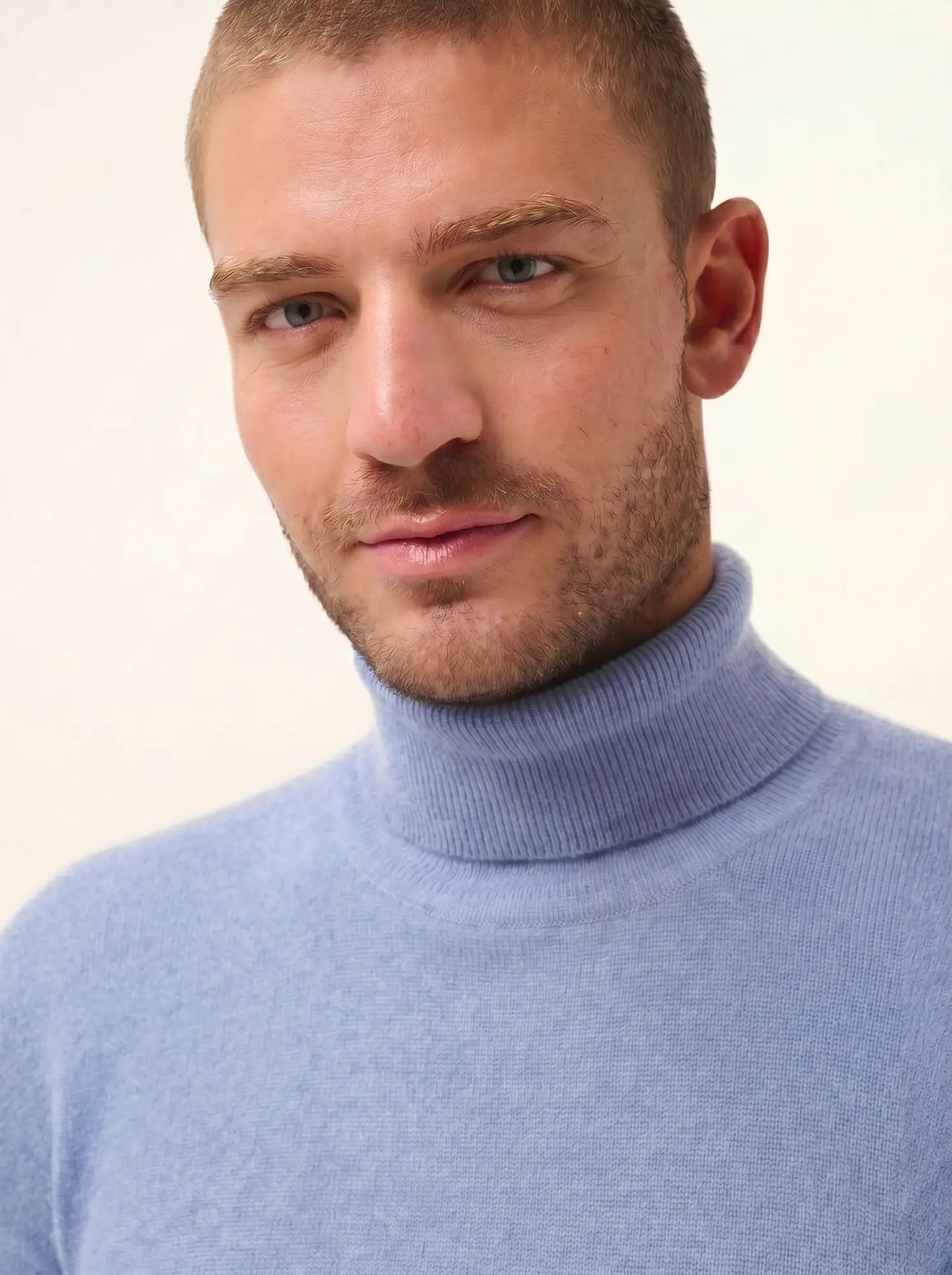 CONNOR pullover rollkragen blau dragée meliert