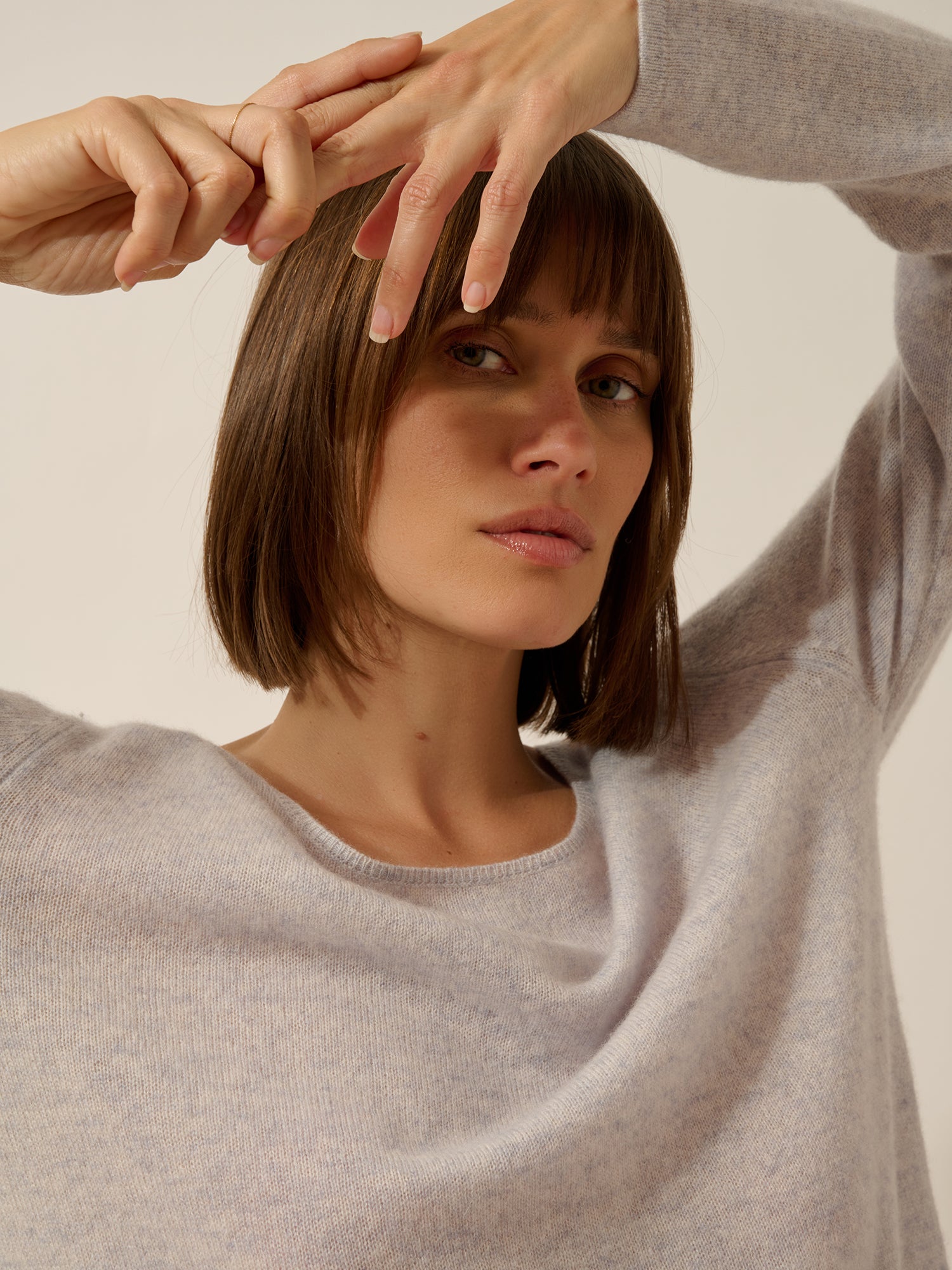 FIONA pull col bateau bleu dragée chiné