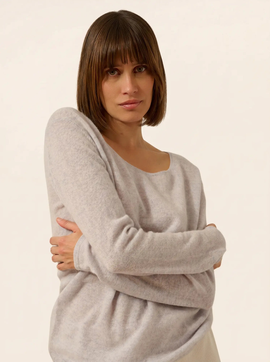 FIONA pullover rundhalsausschnitt blau dragée meliert