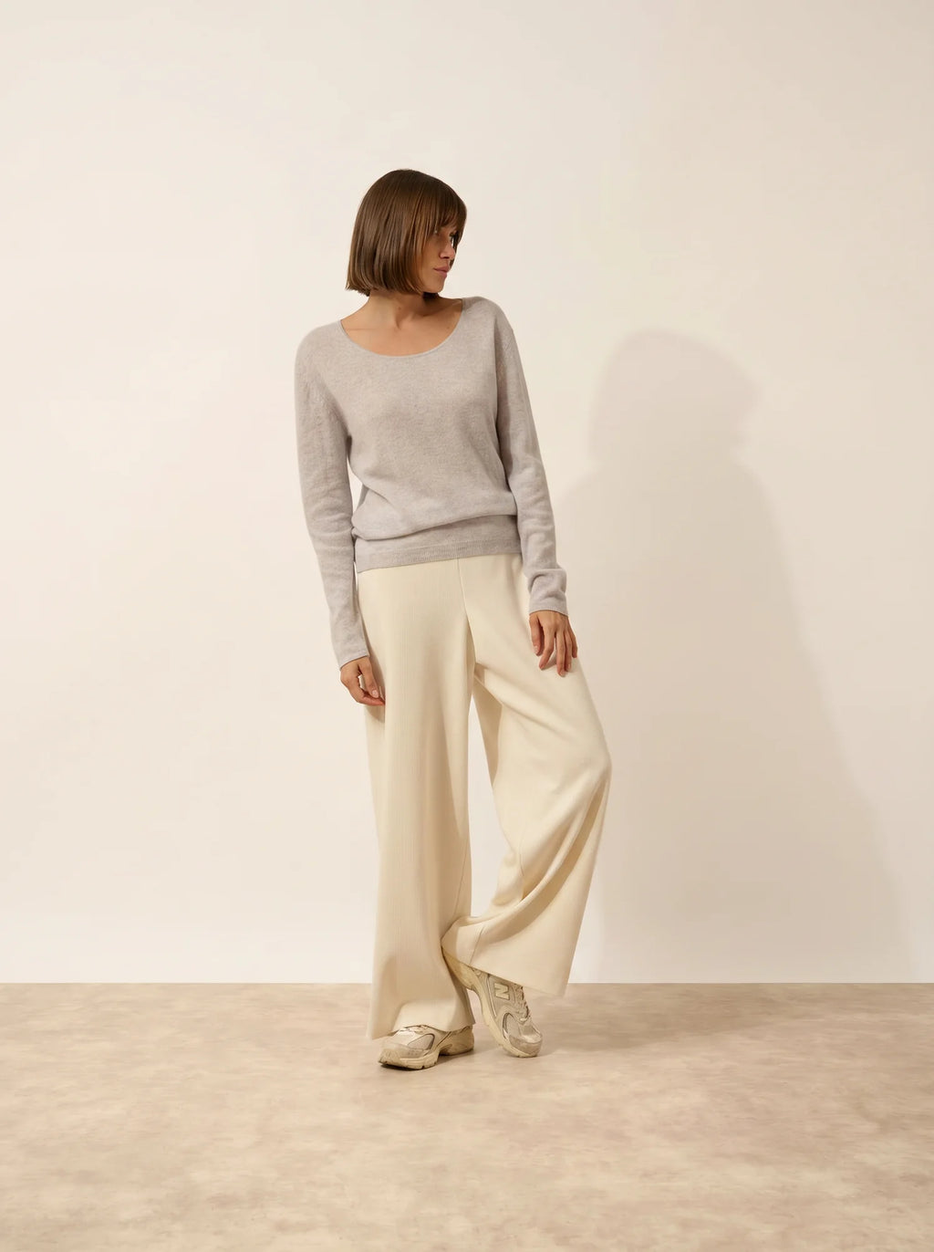 FIONA pullover rundhalsausschnitt blau dragée meliert