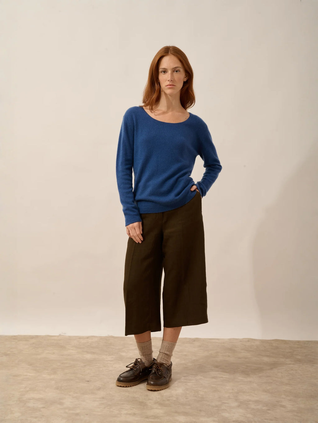 FIONA pullover rundhalsausschnitt blau perse