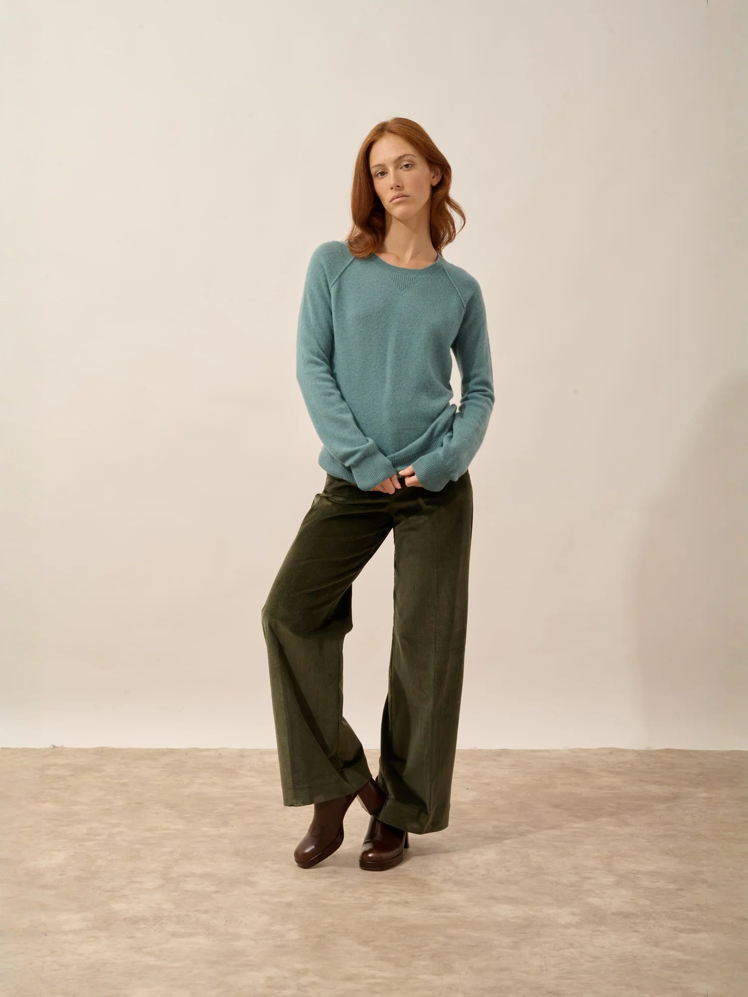 HELEN pullover rundhalsausschnitt eucalyptus