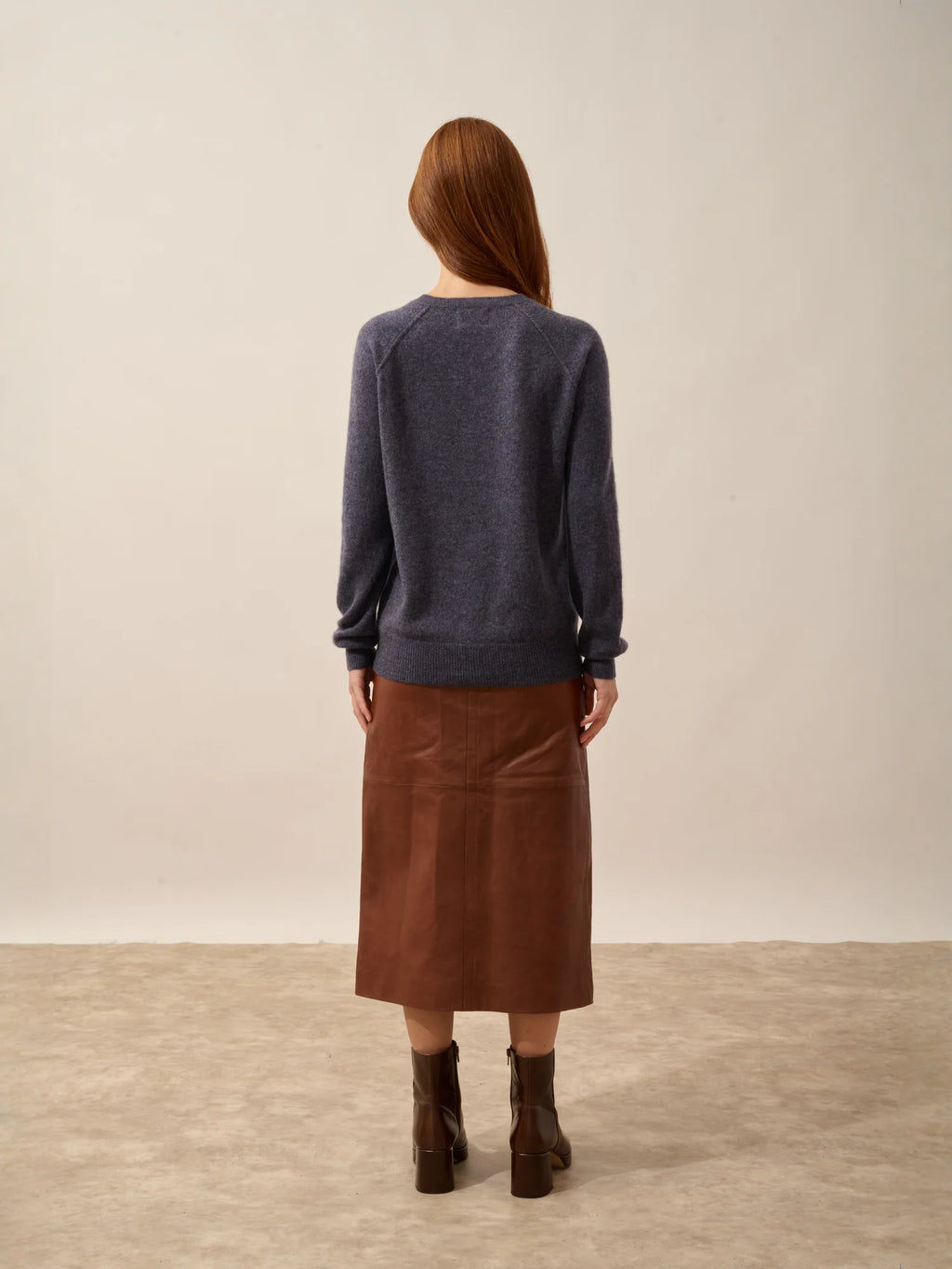 HELEN pullover rundhalsausschnitt violett grau meliert