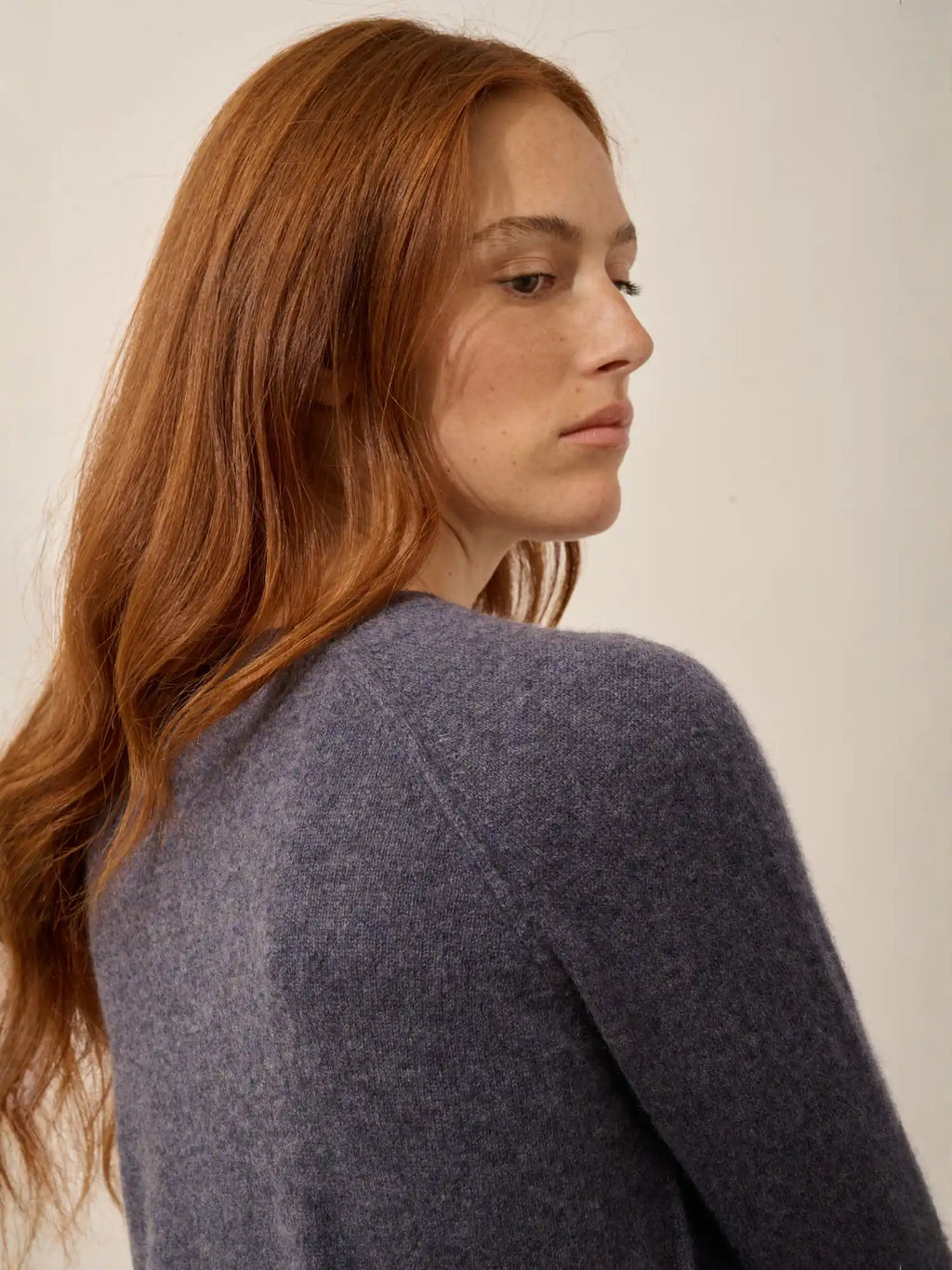 HELEN pullover rundhalsausschnitt violett grau meliert