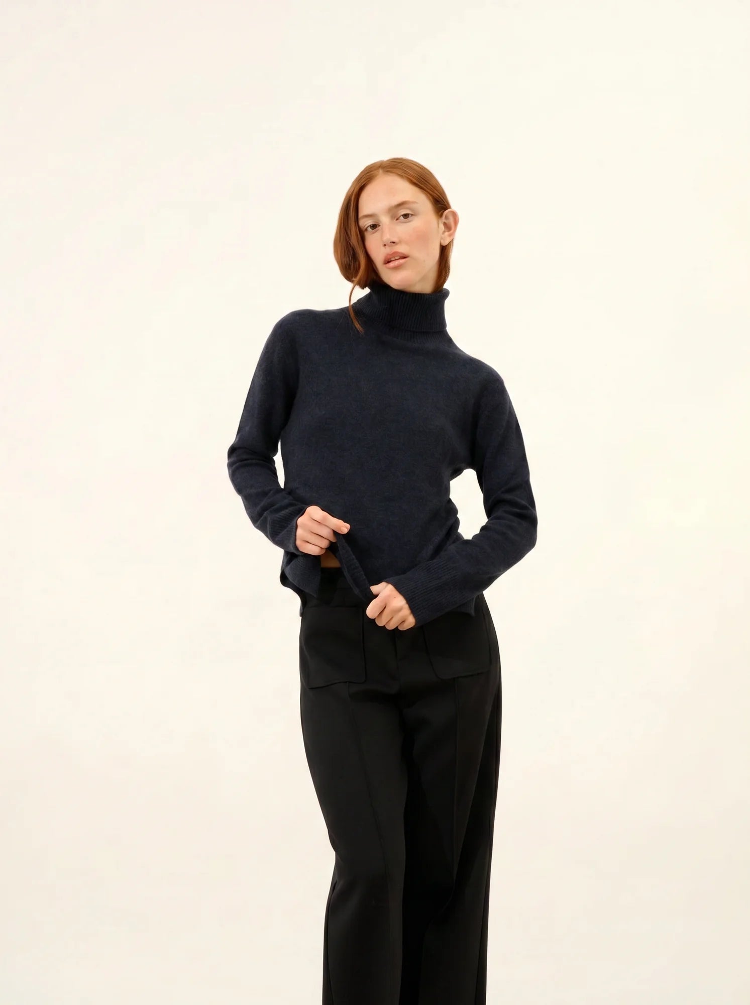 LEXIE pullover rollkragen caviar